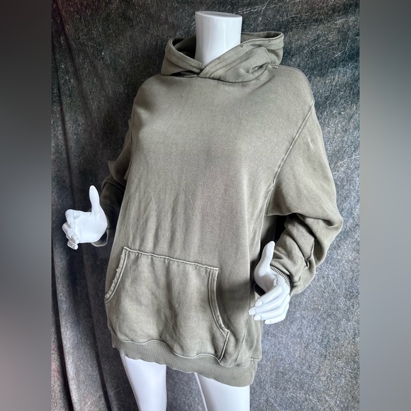 Aerie Fleece Hoodie XS Oversized Relaxed Fit Comfy Pocket Sweat shirt Distressed - Picture 2 of 4